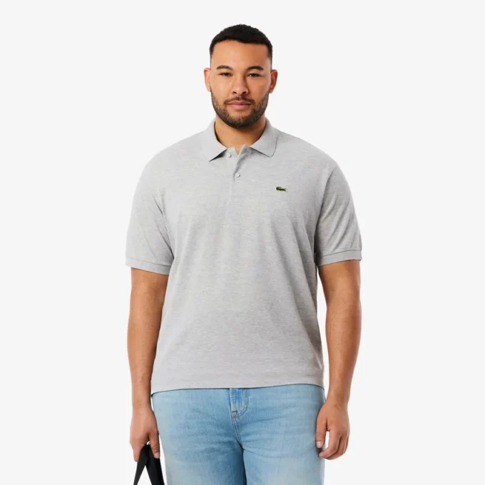 Polo L.12.12 com efeito mesclado, corte clássico para homem
