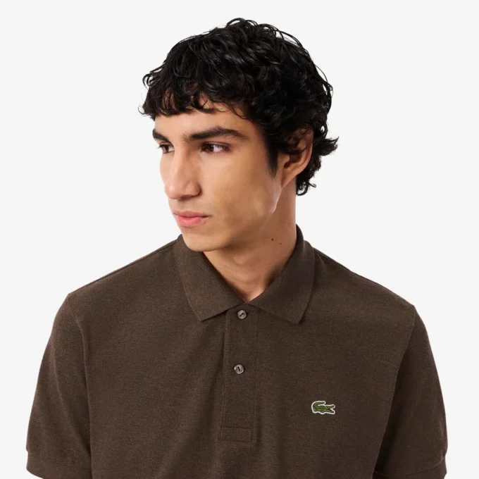 Polo L.12.12 com efeito mesclado, corte clássico para homem