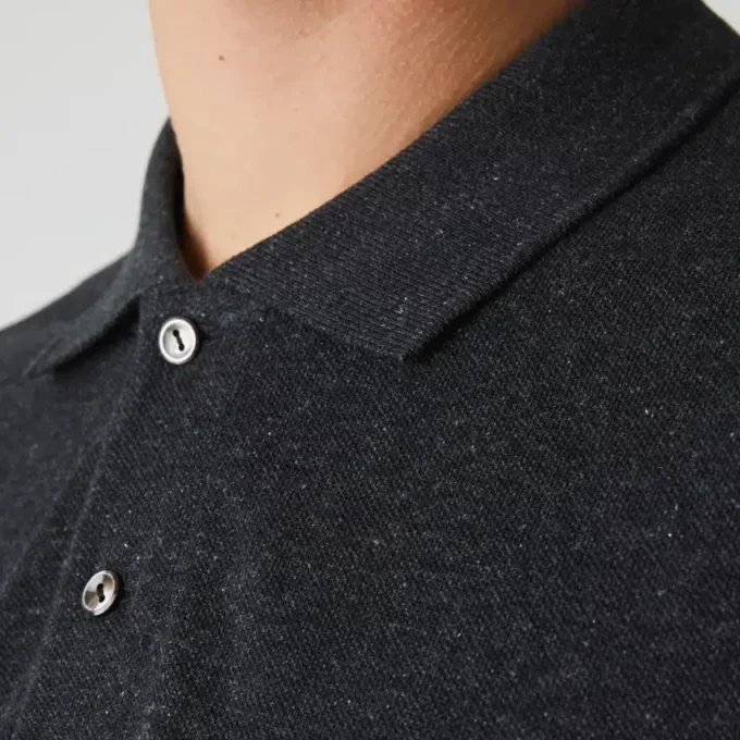 Polo L.12.12 com efeito mesclado, corte clássico para homem