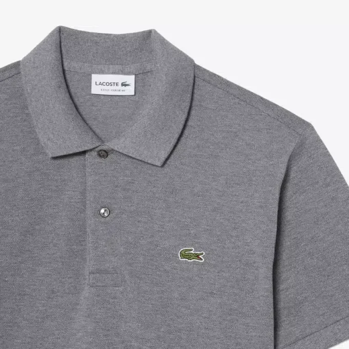 Polo L.12.12 com efeito mesclado, corte clássico para homem