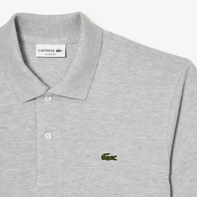Polo L.12.12 com efeito mesclado, corte clássico para homem