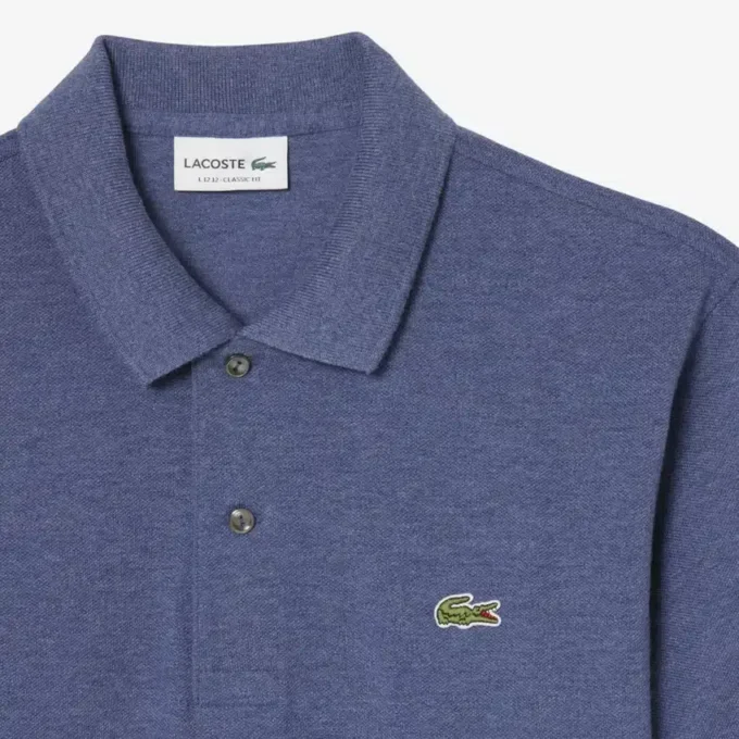 Polo L.12.12 com efeito mesclado, corte clássico para homem