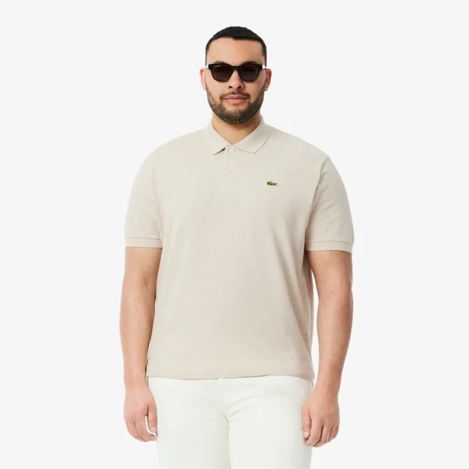 Polo L.12.12 com efeito mesclado, corte clássico para homem