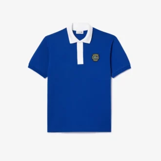 Polo L.12.12 com emblema, corte clássico para homem