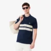 Polo L.12.12 de corte clássico com riscas arrojadas para homem