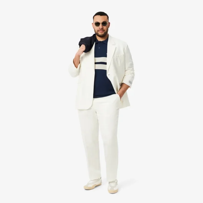 Polo L.12.12 de corte clássico com riscas arrojadas para homem