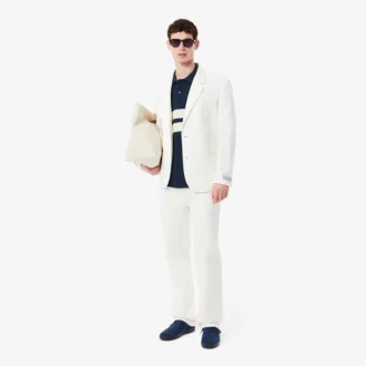 Polo L.12.12 de corte clássico com riscas arrojadas para homem