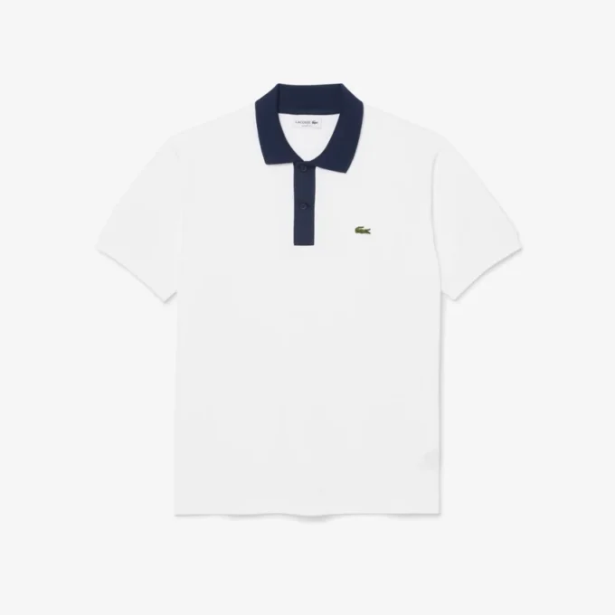 Polo L.12.12 de corte clássico para homem com gola contrastante