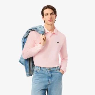 Polo L.12.12 de manga comprida com corte clássico para homem