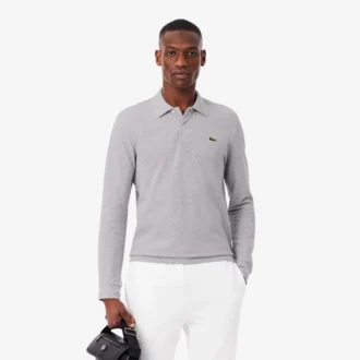 Polo L.12.12 de manga comprida com corte clássico para homem