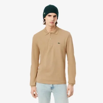 Polo L.12.12 de manga comprida com corte clássico para homem