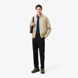 Polo L.12.12 de manga comprida com corte clássico para homem