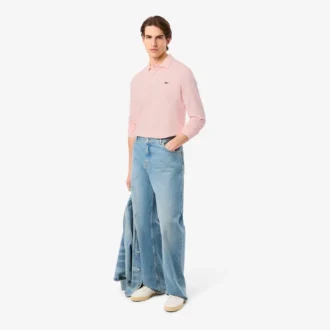 Polo L.12.12 de manga comprida com corte clássico para homem