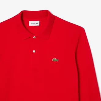Polo L.12.12 de manga comprida com corte clássico para homem