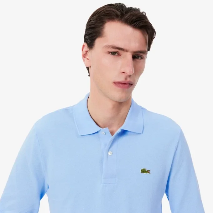 Polo L.12.12 de manga comprida com corte clássico para homem