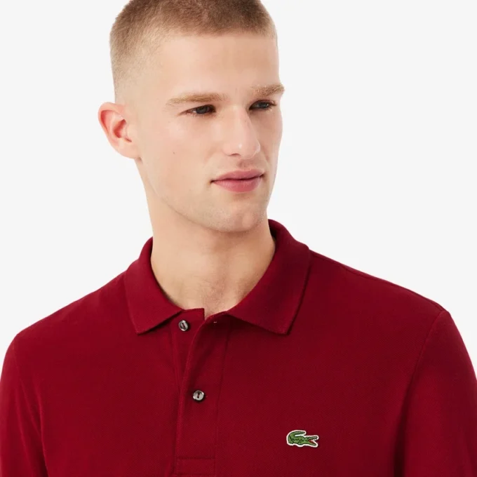 Polo L.12.12 de manga comprida com corte clássico para homem