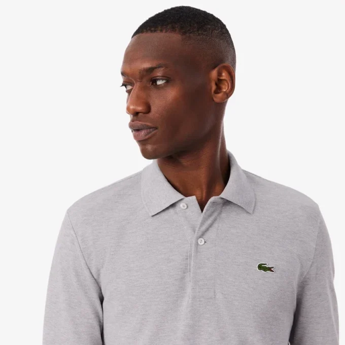 Polo L.12.12 de manga comprida com corte clássico para homem