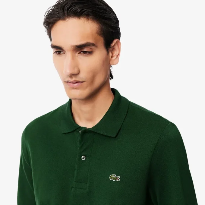 Polo L.12.12 de manga comprida com corte clássico para homem