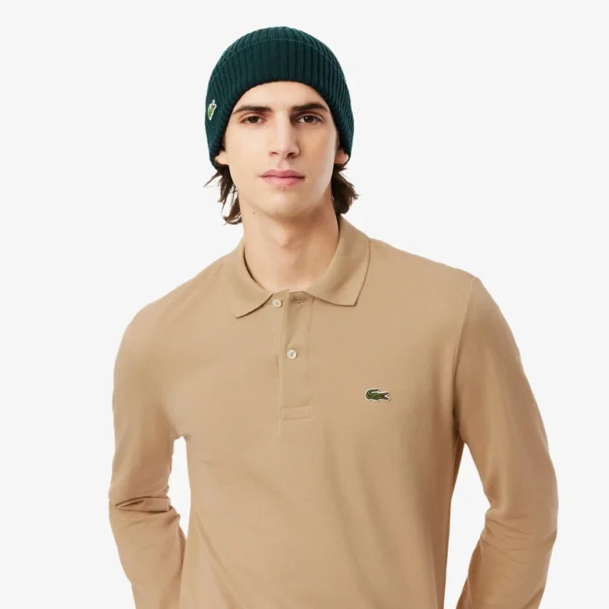 Polo L.12.12 de manga comprida com corte clássico para homem