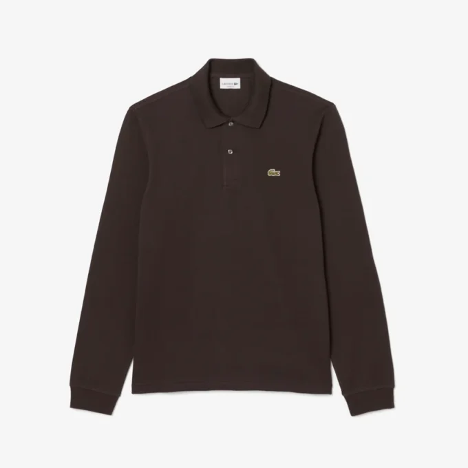 Polo L.12.12 de manga comprida com corte clássico para homem