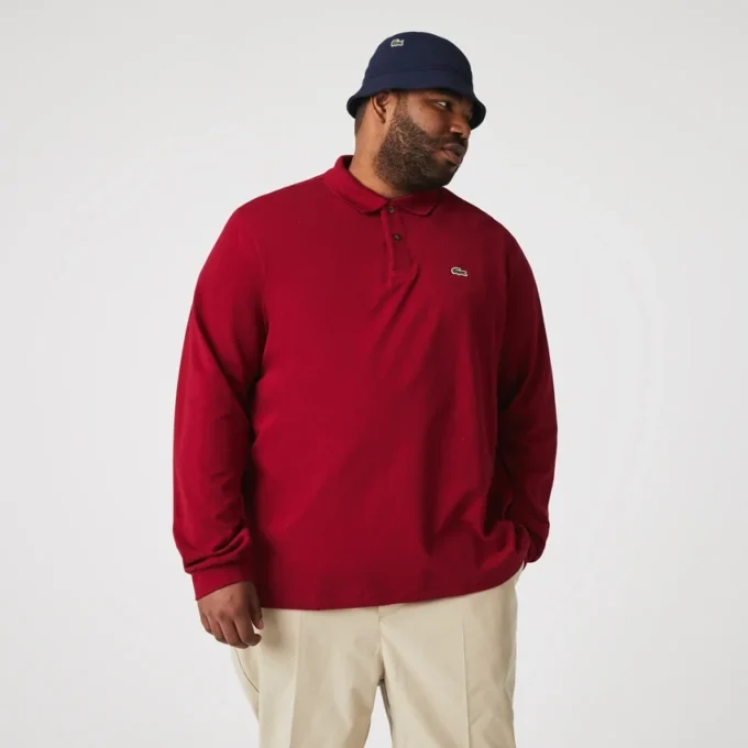 Polo L.12.12 de manga comprida com corte clássico para homem