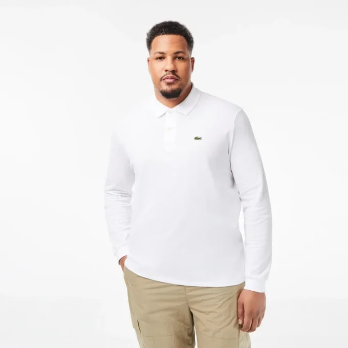 Polo L.12.12 de manga comprida com corte clássico para homem