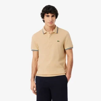 Polo L.12.12 para homem, corte regular com detalhes