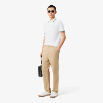 Polo L.12.12 para homem, corte regular com detalhes