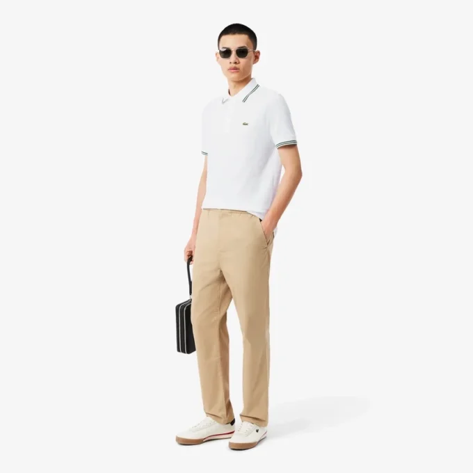Polo L.12.12 para homem, corte regular com detalhes