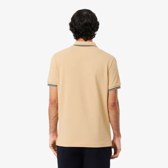 Polo L.12.12 para homem, corte regular com detalhes