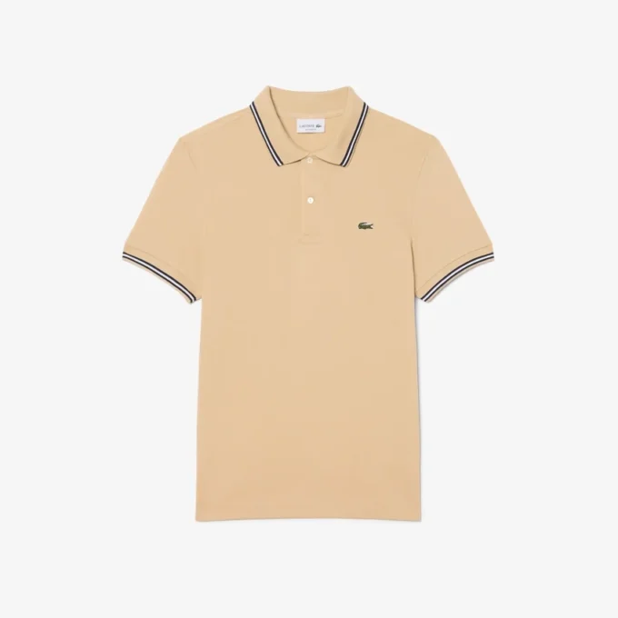 Polo L.12.12 para homem, corte regular com detalhes