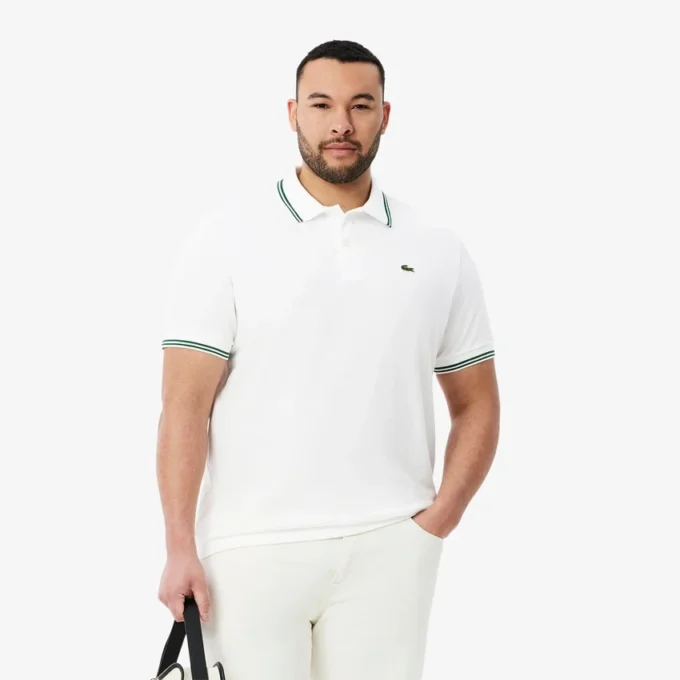 Polo L.12.12 para homem, corte regular com detalhes