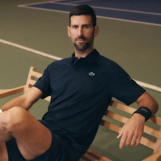 Polo Lacoste Tennis X Novak Djokovic em campo