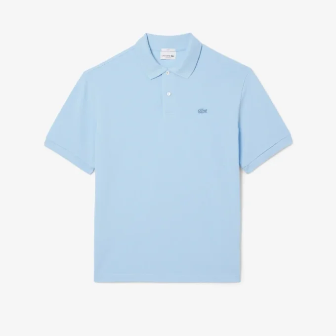 Polo masculino de corte largo em piqué pesado