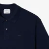 Polo masculino de corte largo em piqué pesado