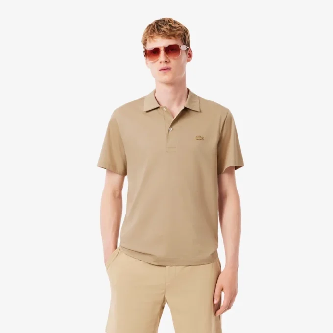 Polo masculino Paris Classic Fit com gola aberta e bordado
