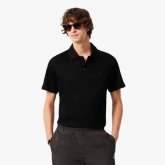 Polo masculino Paris Classic Fit com gola aberta e bordado