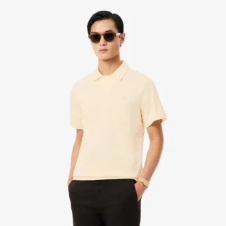 Polo masculino Paris Classic Fit com gola aberta e bordado