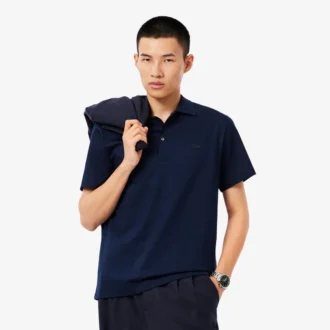 Polo masculino Paris Classic Fit com gola aberta e bordado