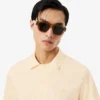 Polo masculino Paris Classic Fit com gola aberta e bordado