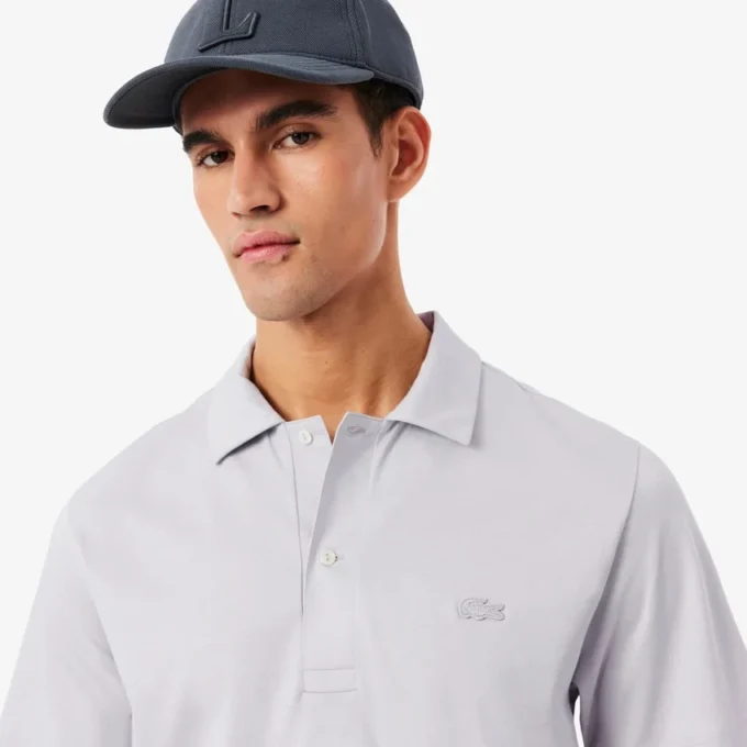 Polo masculino Paris Classic Fit com gola aberta e bordado