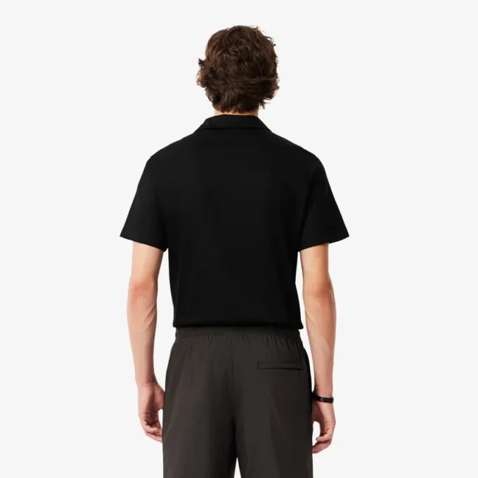 Polo masculino Paris Classic Fit com gola aberta e bordado