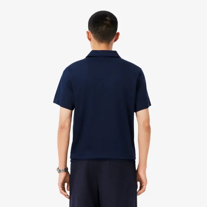 Polo masculino Paris Classic Fit com gola aberta e bordado