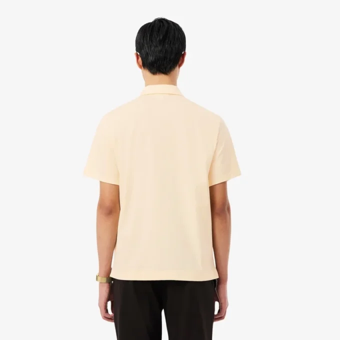 Polo masculino Paris Classic Fit com gola aberta e bordado