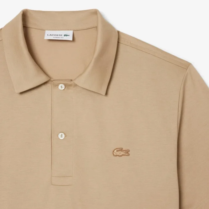 Polo masculino Paris Classic Fit com gola aberta e bordado