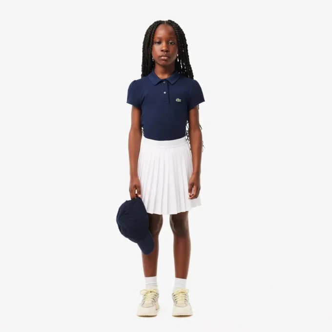 Polo Mini Piqua com gola recortada para criança