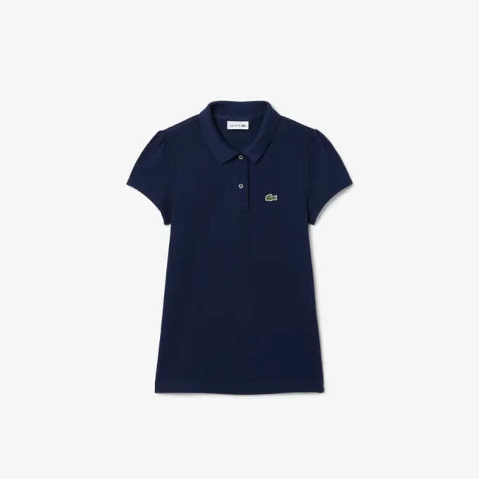 Polo Mini Piqua com gola recortada para criança