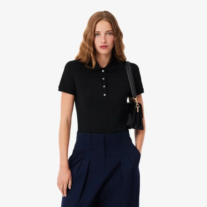 Polo Mini Piqua Elástico de Corte Justo L.12.12 para Mulher