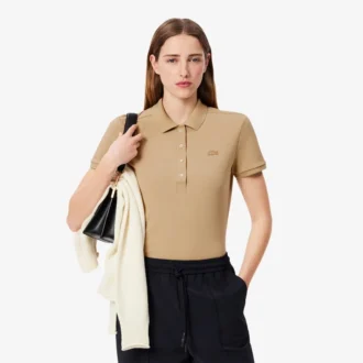 Polo Mini Piqua Elástico de Corte Justo L.12.12 para Mulher
