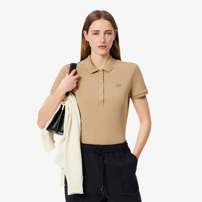 Polo Mini Piqua Elástico de Corte Justo L.12.12 para Mulher